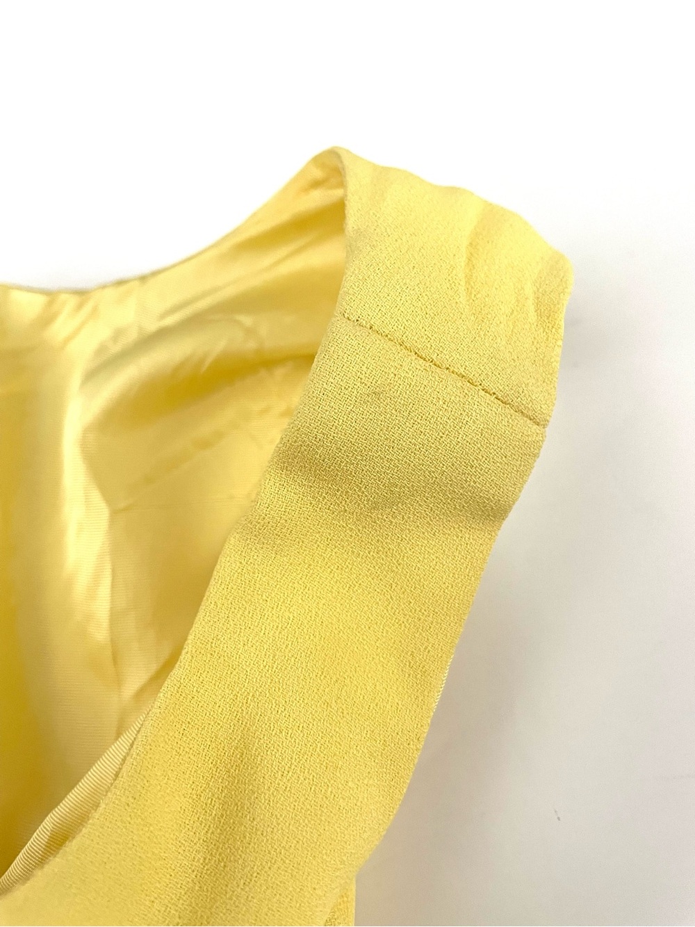 Vintage 60s Lemon Yellow Lace Up Corset Waist Dress Sleeveless Fit & Flare - Picture 16 of 16
